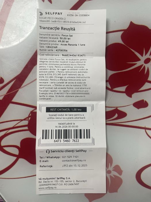 Vând tichete panonia nefolosite