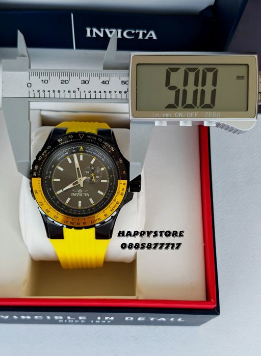 INVICTA Aviator Yellow/Black 50 mm, Инвикта нов мъжки часовник