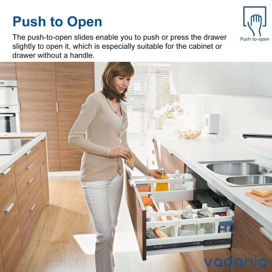 Set glisiere sertar mobila cu push to open -10 buc
