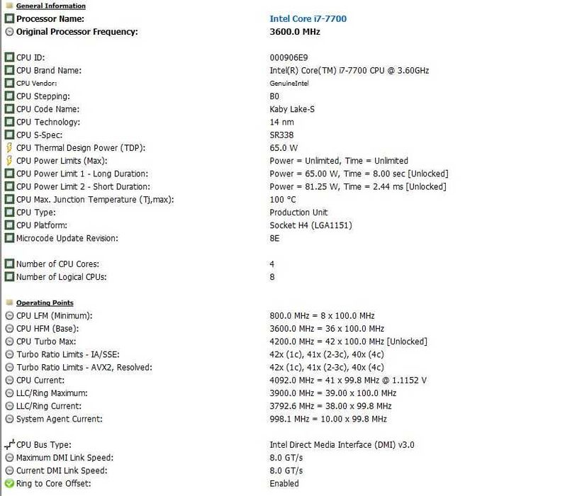 Procesor Intel Core i7-7700,3,60Ghz Turbo 4,20Ghz,8MB,Socket 1151