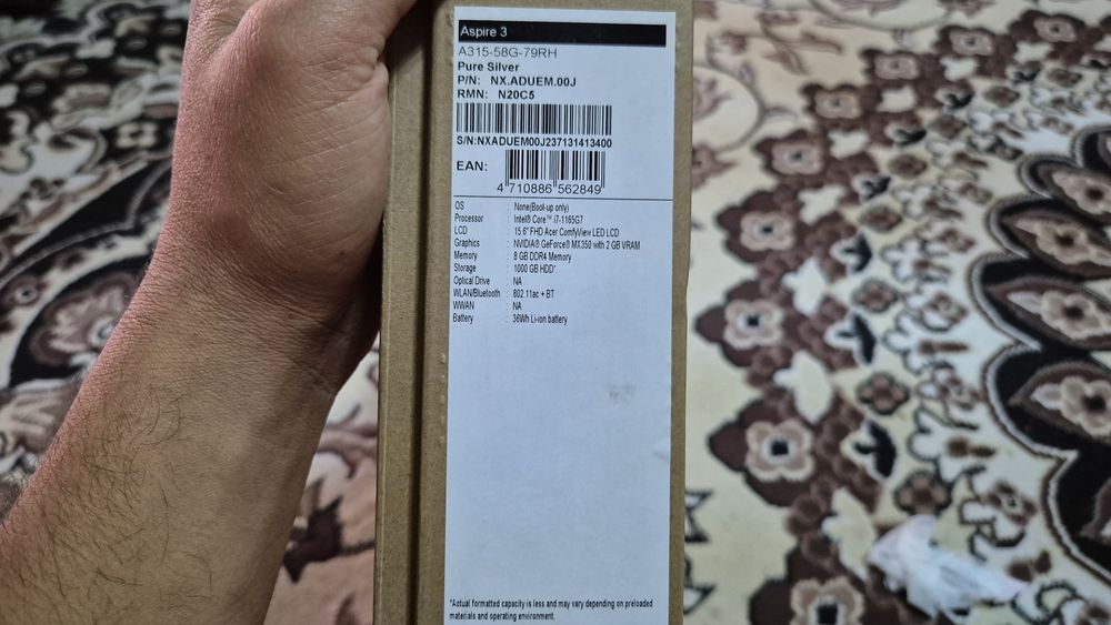 Acer core I 7 sotiladi