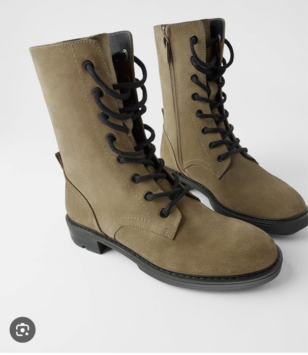 Кожаные ботинки от Зара