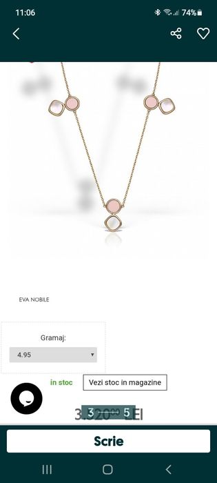 CELLINI  Set colier și brățară aur roz 18k cu sidef și coral