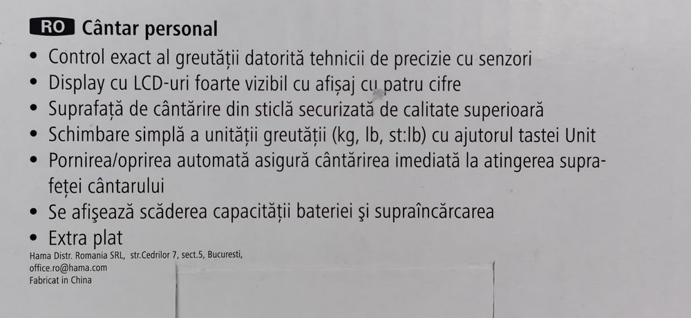 Cântar de persoane - extra plat - nou, sigilat