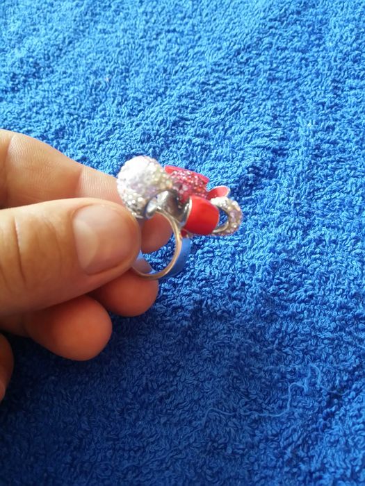 Inel mare argint 950 cu email si pietre pretioase