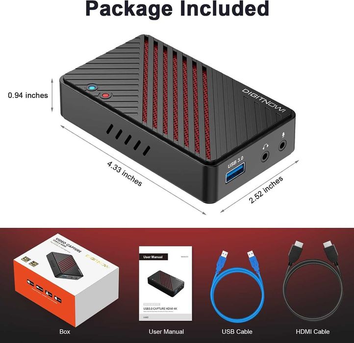 DIGITNOW 4K Video Capture Card, HDMI към USB3.0