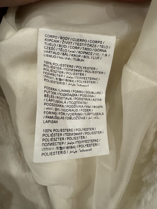 Бяло пухкаво палто OVS размер М-L
