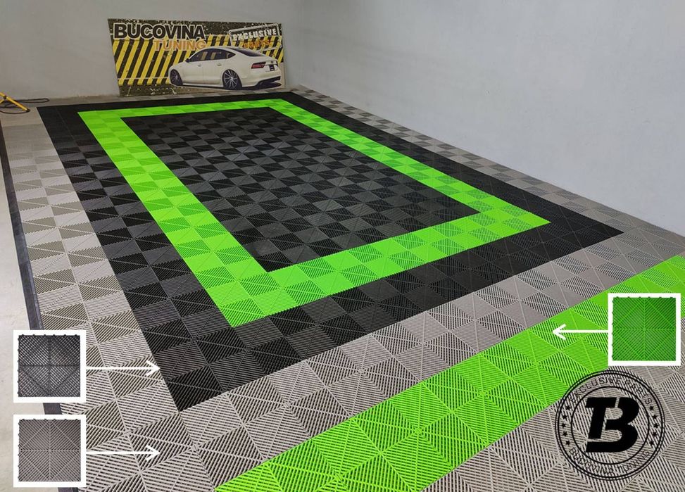 Pardoseala Modulara pentru Garaj Service Detailing