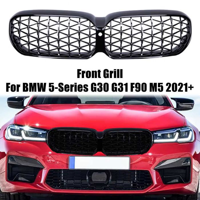 Бъбреци решетки Diamond style черен лак за BMW Серия 5 G30 G38 2020