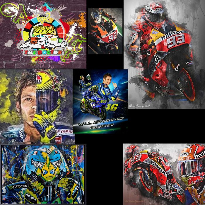 Мото Картини Стикери Rossi Marquez MotoGP WorldSBK