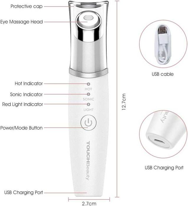 TOUCHBeauty Масажор за терапия на тъмни кръгове на очите и цялото лице