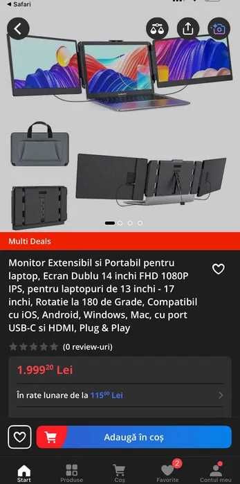 Extindere ecran laptop