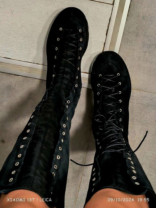 Cizme din piele naturala 100%, pana la genunchi