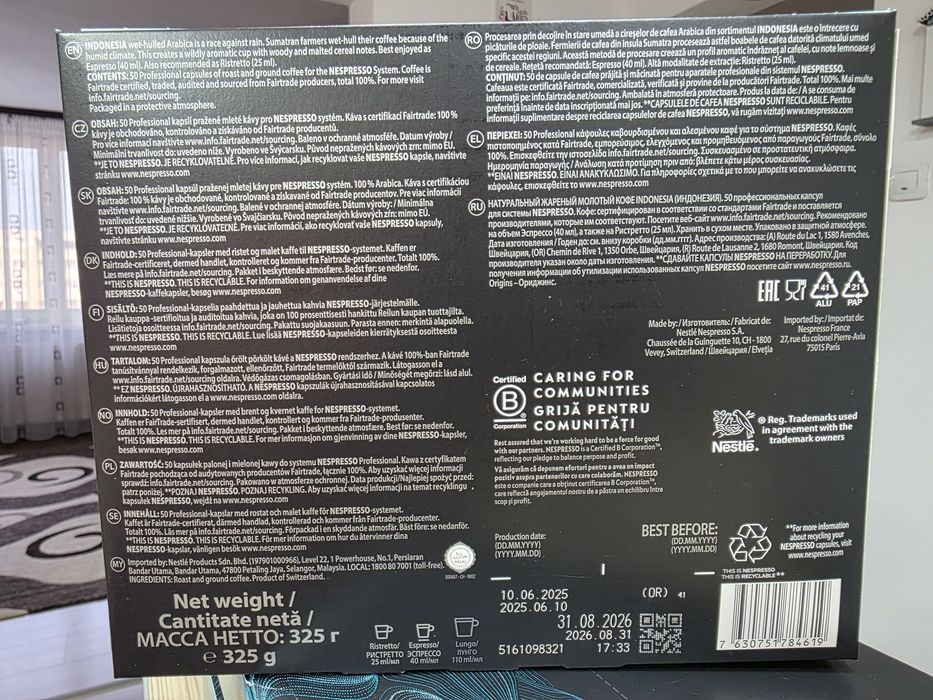 Capsule Nespresso Pro