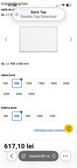 Tabla manetica Magnetoplan acoperire ceramica 90 cmx60 cm