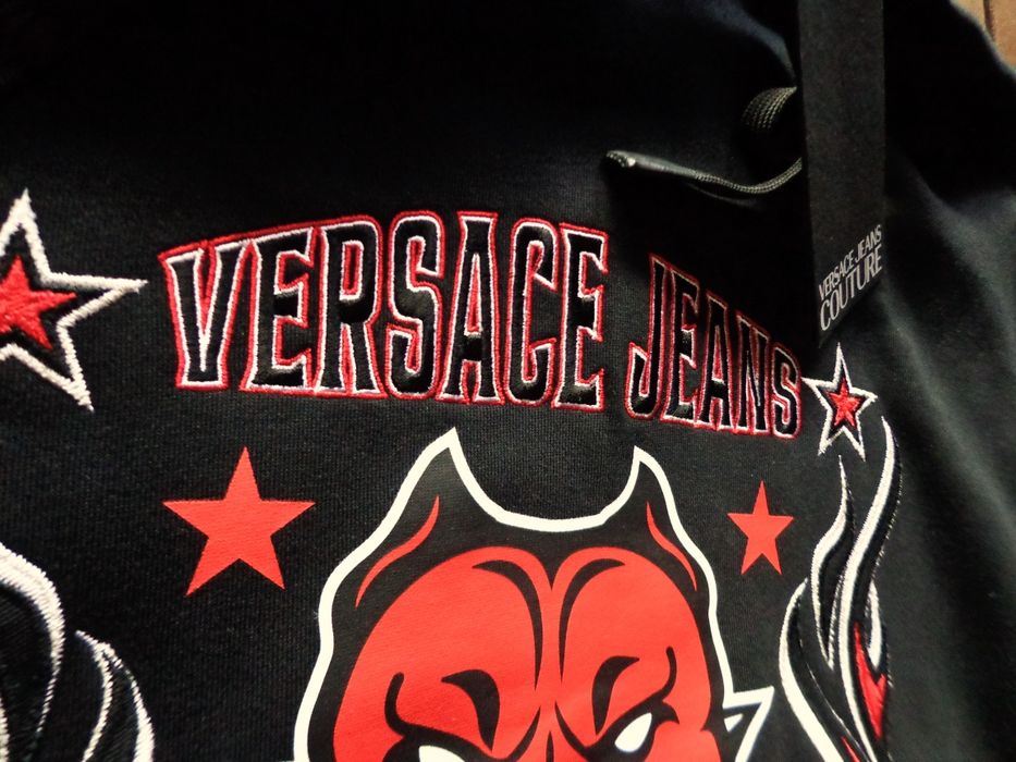 Мъжки суичър Versace Jeans Couture Embroidered logo cotton hoodie