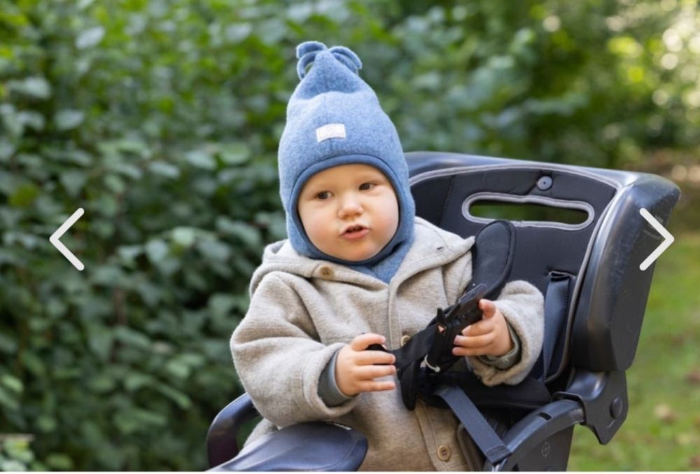 Cagula fleece din lana merinos Pickapooh Mara Albastru Jeans