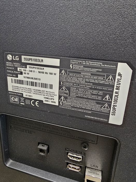 Televizor LG 55UP81003LR, 139 cm, Smart pentru piese