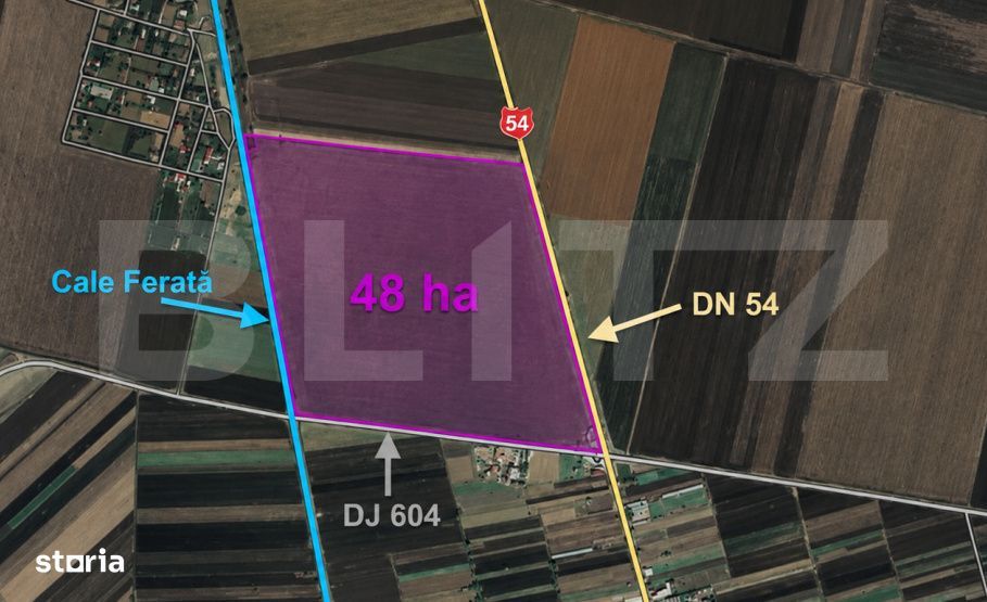 Teren de vanzare, 48 ha, pretabil parc fotovoltaic, jud Olt