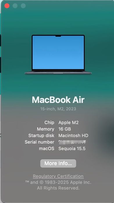 Продам Macbook air 15"