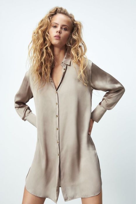 Zara сатенена рокля/риза