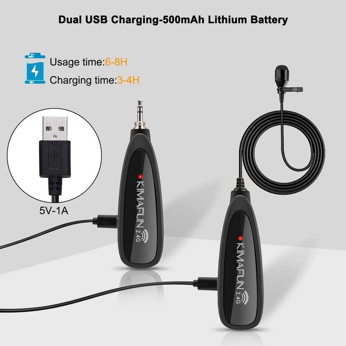 Безжична петлична микрофонна система KIMAFUN