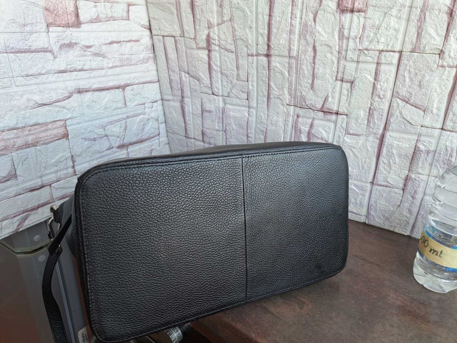 дамска чанта,Gino Rossi,черна кожена чанта-естествена кожа