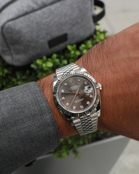 Rolex Date-Just Diamond 41mm Grey
