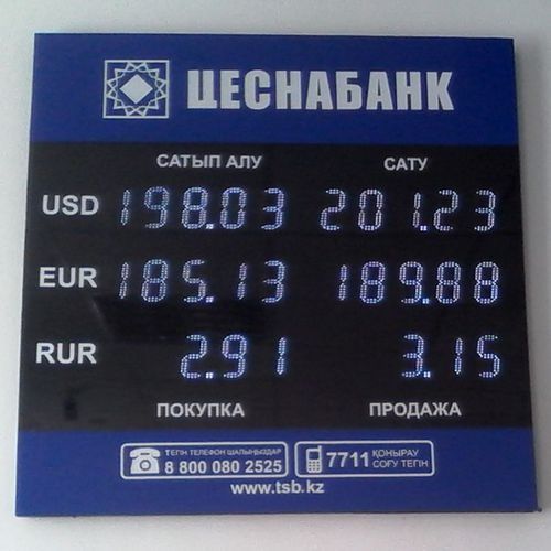 Табло обмена валют, спортивное табло