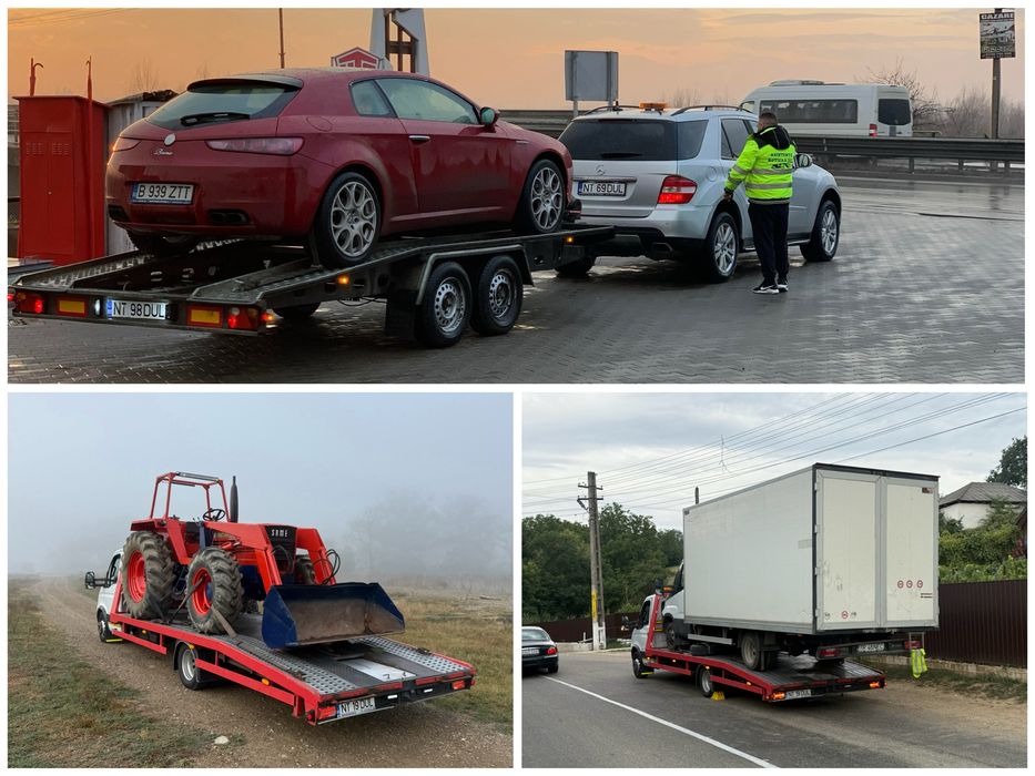 Tractări Auto Roman Platforma Dube Neamt Non Stop Remorcari Utilaje