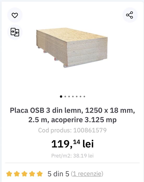 Osb 18 mm nou 2500/1250 mm