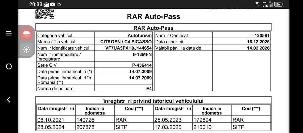 Citroen C4 Picasso 7 locuri 150 cai automat