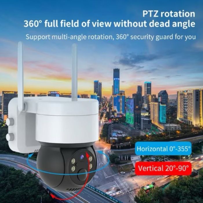 Соларна WIFI камера със соларен панел PTZ 360, 1080P, Full HD