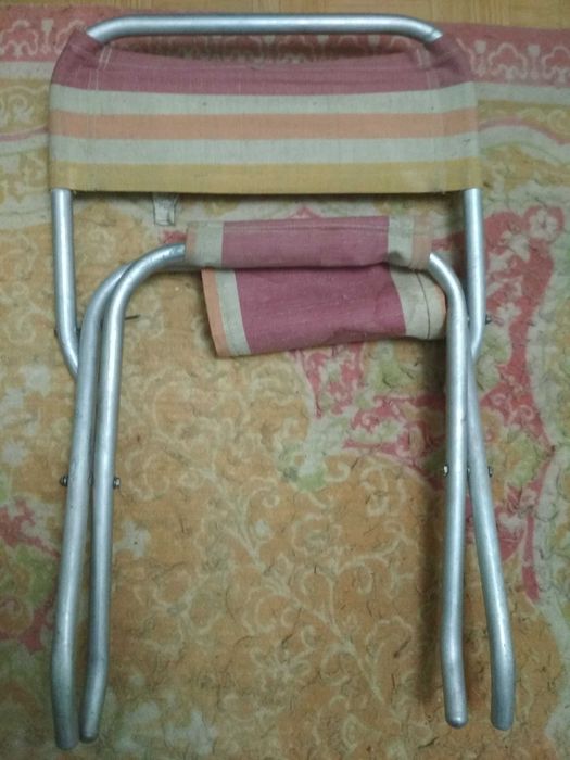Складной стульчик. Складной табурет. Ссср. Алюминий.