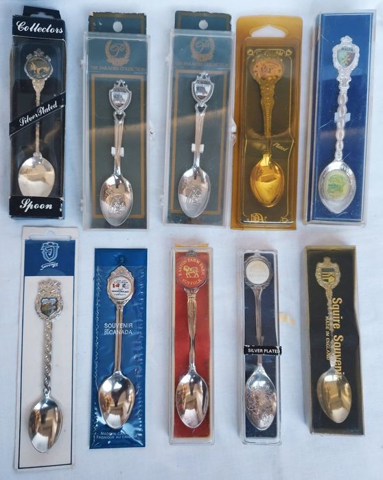 Lingurițe suvenir placate cu argint, pentru colecționari din anul 1990
