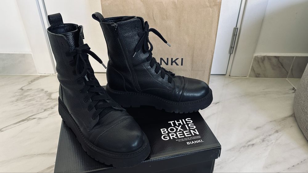 Зимни боти Bianki от естествена кожа