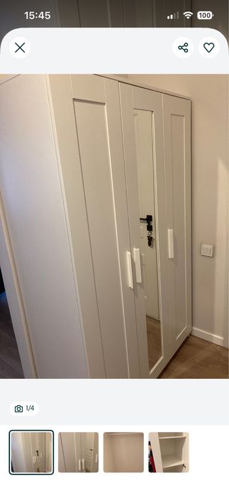 Шкаф IKEA трехдверный белый