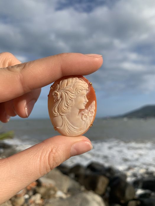 Винтажные камеи из ракушек
