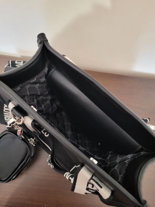 Нова дамска чанта STEVE MADDEN – черна, еко кожа