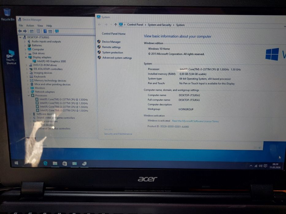 Laptop Acer Aspire i3
