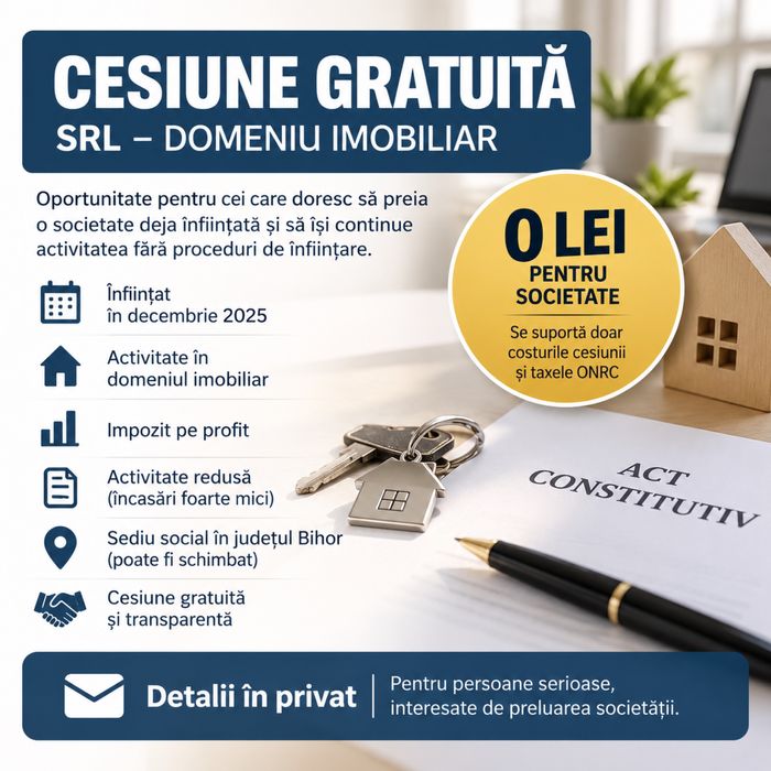 Cesiune SRL cu titlu GRATUIT