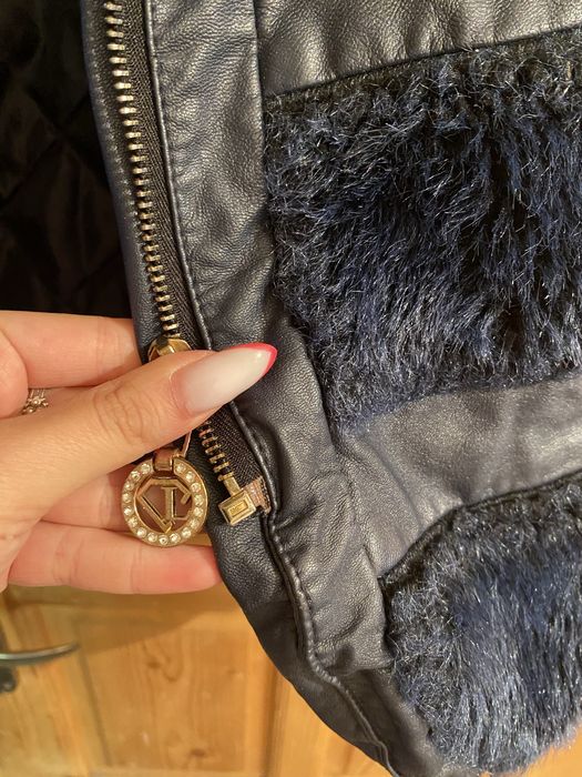 Дамски син кожен елек Licy