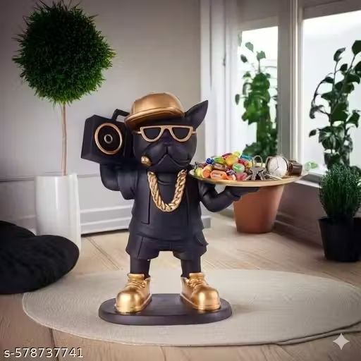 Статуэтка  декоративная Бульдог с подносом