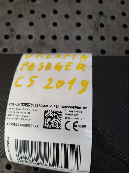 Airbag scaun dreapta citroen c5 aircross 34197256h 9809506980