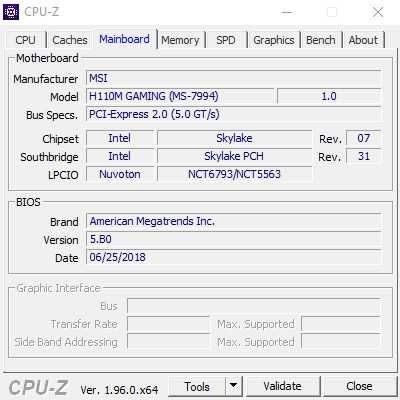 MSI H110M Gaming дънна платка Intel 1151 сокет