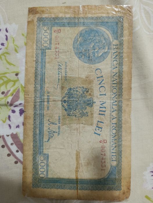 Vând bancnotă chipurile Decebal/ Traian din cel de-al doilea război mondial anul 1945
