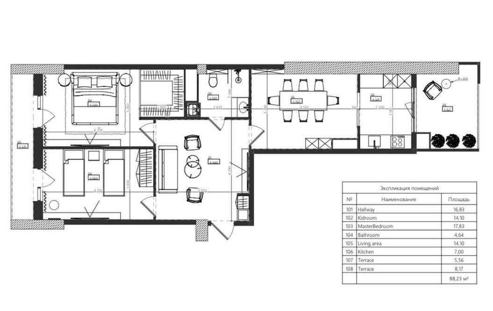 3-комн. 84 м², Imperial Club, Юнусабад