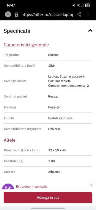 Rucsac laptop PROMATE LIMBER-BP, 15.6", albastru