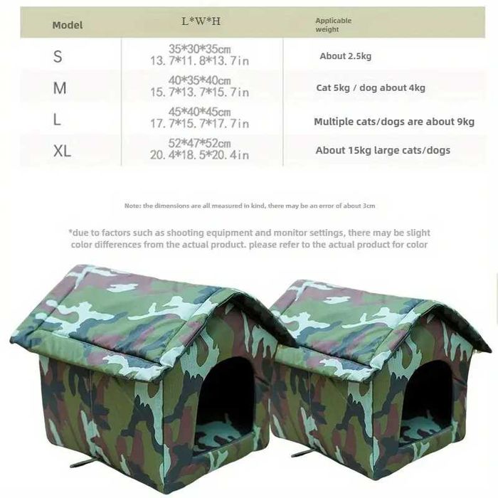 Водоустойчива къща, легло за домашни любимци на открито, кучета, котки