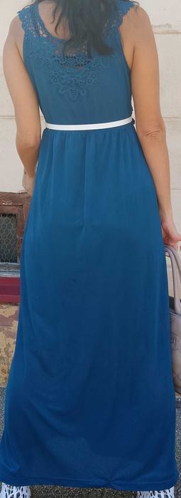 Rochie lungă ușoară turcoaz